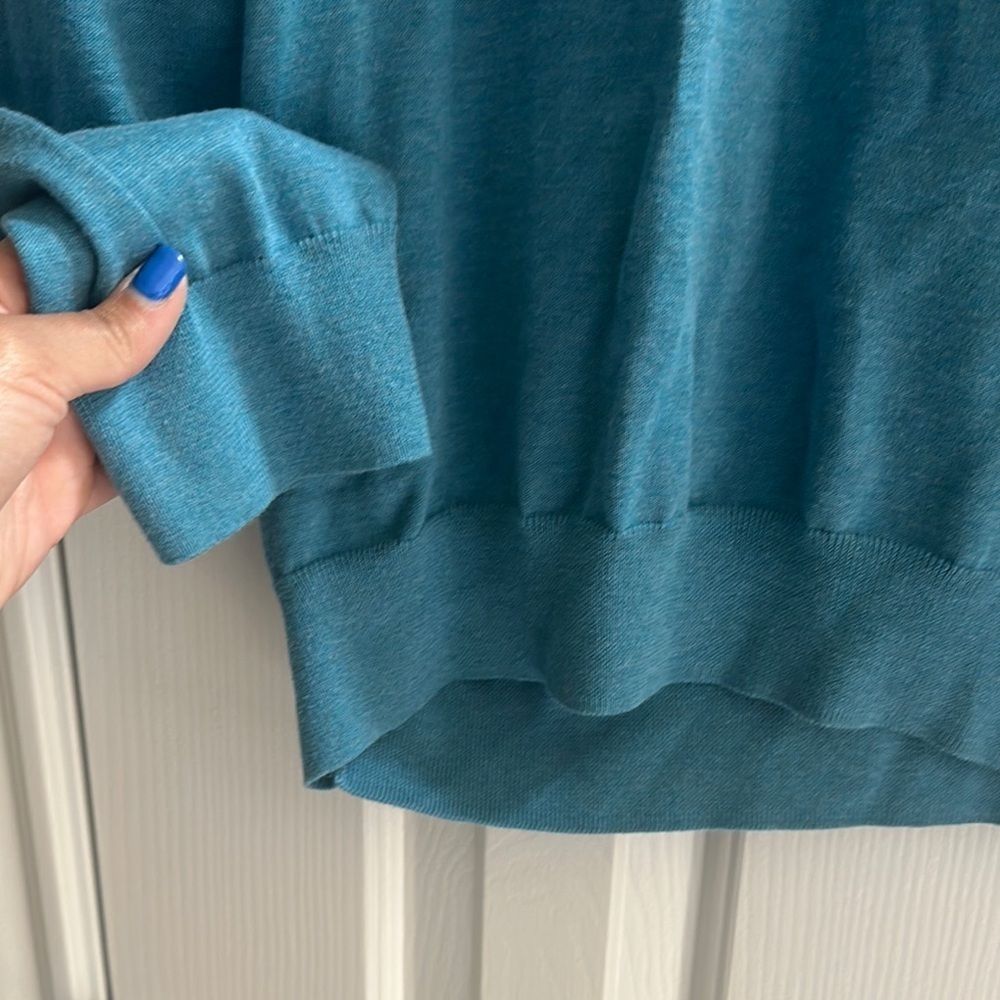 Brooks Brothers 100% Supima Cotton Sweater Teal Blue Mens XL Natural Fibers - Picture 3 of 8